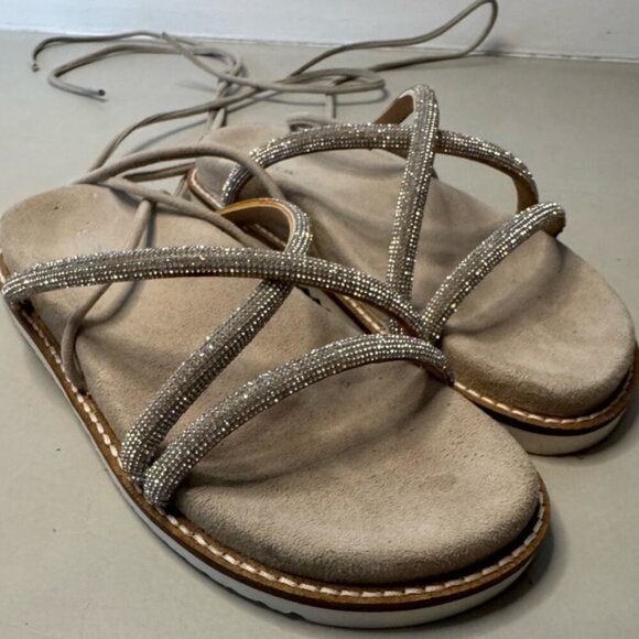 G Fusion Rhinestone Wrap Sandals - Size 7 | Italian-Made - Picture 4 of 14